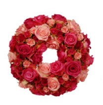 Mixed rose wreath 40cm beauty pink 1/8