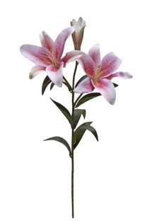 Lily nat touch x2fl,1 bud 90cm  light pink  12/48