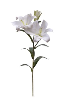 Lily nat touch x2fl,1 bud 90cm   white   12/48