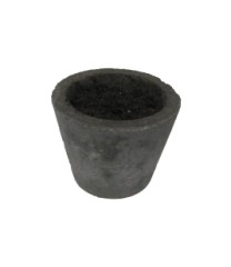 Cement pot with soil and hole H8cm diam 10cm 6/24