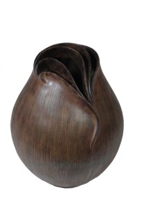 Rounded Scallop Vase 34cm   brown