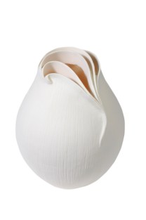 Rounded Scallop Vase 34cm   cream   1/4
