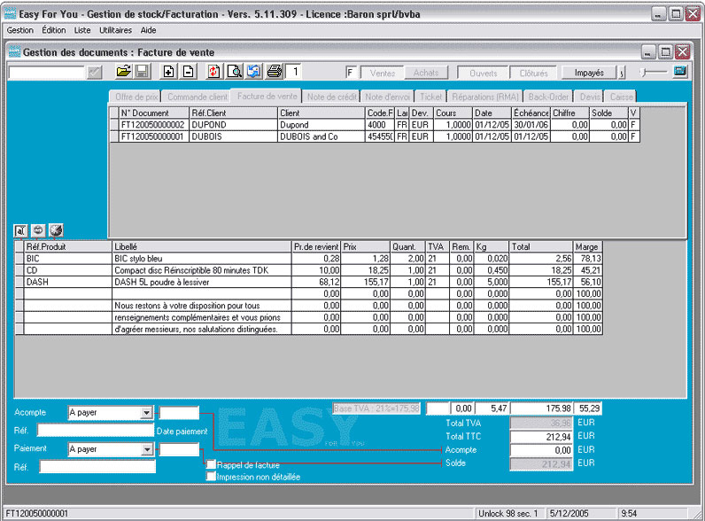 Formation sur logiciel gestion de stock inventaire facturation